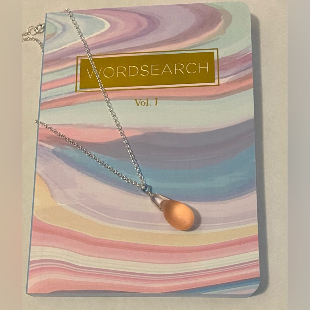 NEW Pink Czech glass teardrop pendant